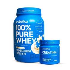 Combo Whey 100% Pure 900g e Creatina Pura 100g Probiótica-Unissex