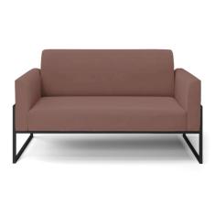 Sofá Namoradeira Base Industrial Alta Preto Marisa Veludo - DRossi, Ro