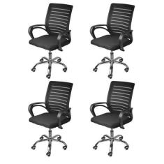 Kit 4 Cadeiras Escritório Diretor Office Tela Mesh Viena 3324 - Espres