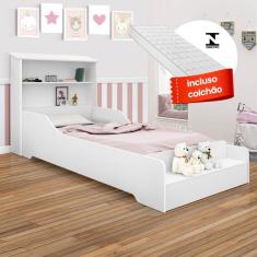 Cama Infantil Menina Com Colchão Branca liz Cambel