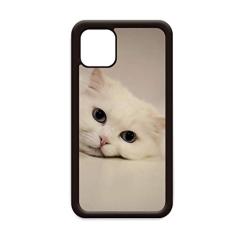 Capa Cat White Kitty Pet Animal Relax para iPhone 11 Pro Max para Apple Mobile Case