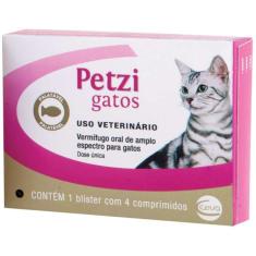 Vermifugo Ceva Petzi para Gatos - 4 Comprimidos