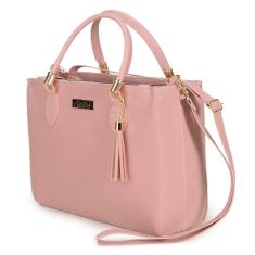 Bolsa Lisa Media Transversal Feminina Detalhes Em Metal E Alça De Mão