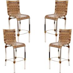 Conjunto de 4 Banquetas JL Haiti em Alumínio