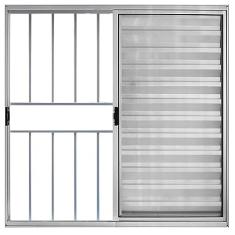 Janela de Alumínio Veneziana 100x150cm 3 Folhas Grade Hale Esquadrias Brilhante