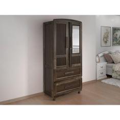 Guarda-roupa Solteiro 2 Portas 2 Gavetas Santana Imbuia Marroml