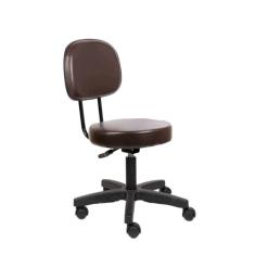 Cadeira mocho com encosto secretaria com L duplo  com regulagem de altura corano marrom