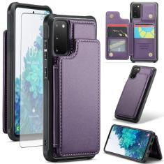 Asuwish Capa de telefone para Samsung Galaxy S20 FE 5G 6,5 polegadas capa carteira com protetor de tela e bloqueio de RFID suporte para cartão celular S 20 EF UW S20FE5G S20FE 20S S2O Fan Edition 4G