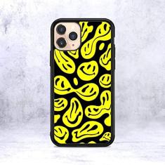 Capa de silicone anti-derrapante smiley amarela para iPhone 12 mini 11 pro XS Max X XR 6 7 8 plus capa protetora anti-colisão TPU, A1, para iphone XS ou X