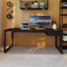 Escrivaninha Yon Presidente com 1 Gaveta 190x70x75 Preto