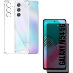 Kit Capa Transparente + Película Fosca Privacidade para Samsung Galaxy