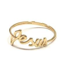 Anel de ouro 18k Jesus - Elegancy Joias, 17