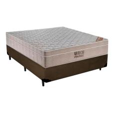 Cama Box Casal Sintético + Colchão Casal Ortobom Airtech Molas Springpocket (65x138x188) Marrom