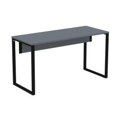 Mesa Escritório P25 Tub Pandin 150 Cm (larg) Tampo Mdp Grafito Pé Aço Tubular Preto