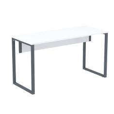 Mesa Escritório P25 Tub Pandin 120 Cm (larg) Tampo Mdp Branco Pé Aço Tubular Grafito