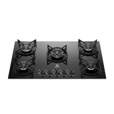 Cooktop 5 Bocas Electrolux KE5GT Chama Tripla Mesa de Vidro Grade de Aço Fosco Bivolt