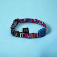 Coleira Ajustável para Gatos - Raios e Listras Azul