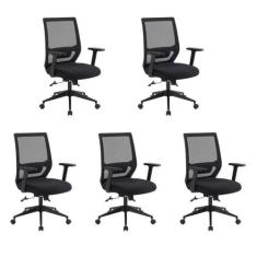 Kit 5 Cadeiras Escritório Diretor Ergonômica NR17 Genebra - Espresso M