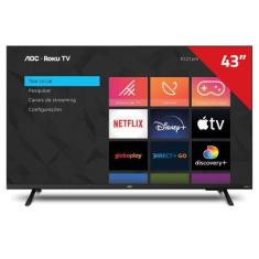 Smart TV AOC 43S513578G Full HD 43 Roku TV Design sem bordas e Control