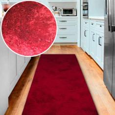 Tapete Passadeira Shaggy Pelo Alto Felpudo 50x200cm Casa Dona Vermelho