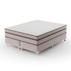 Cama Box King 193x203x63cm Molas Ensacadas Sonhare Montreal Bege
