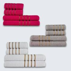 Jogo De Toalhas 12 Peças Coleção Dubai 100% Algodão Rs+cz+br