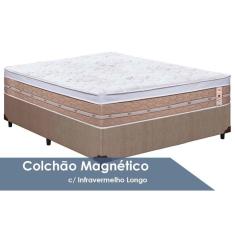 Cama Box Casal: Colchão c/Vibro Massagem Castor Tecnopedic Magnético Niponpedic + Base CRC Courano Clean(138x188)