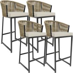 Kit 04 Banqueta Para Área Gourmet Cozinha Varanda D04 Bege