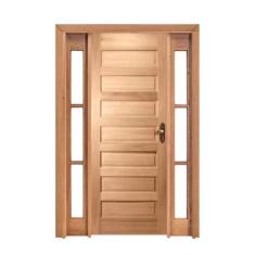 Kit Porta de Madeira 2 Vitrôs Esquerda 213cmx136cmx12cm Pe28 Esel