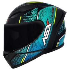 Capacete Feminino Masculino Asx City Storm Azul Moto, Preto Azul Tifan