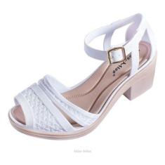 Sandália Feminina Salto Baixo Trama moda confortável ref 10155 Miss Mi