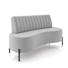 Sofá 2 Lugares Living 160cm Pé Ferro Pto Maraú Veludo Cinza K01 - D\`rossi