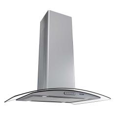 Coifa Ilha 75Cm Vidro Curvo 3 Velocidades Inox Inox 110V