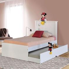 Cama com Cama Auxiliar Barcelona Flex Branca e Preta