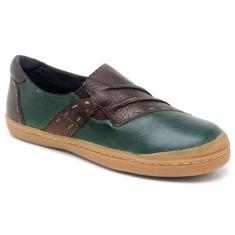 Tenis Em Couro Graxo Cafe/Graxo Militar Com Solado De Borracha - Simpr