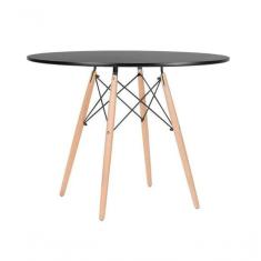 Mesa Redonda Eames Eiffel Wood 80cm - Preta