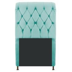 Cabeceira Estofada Cristal 100 Cm Solteiro Azul Tiffany