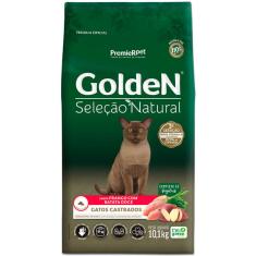 Ração Seca GoldeN Seleção Natural Frango com Batata Doce para Gatos Castrados - 10,1 Kg