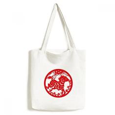 Bolsa de lona com estampa de cavalo animal do zodíaco chinês, bolsa de compras, bolsa casual