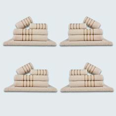 Jogo De Toalhas 20 Pçs Coleção Dubai 100% Algodão Bege