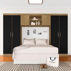 Guarda Roupa Casal Modulado Rubia Boreal/preto - Móveis Arapongas