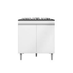 Balcão Cozinha Andréia Para Cooktop 4 ou 5 Bocas Com Pés 2 Portas Bco - AJL Móveis