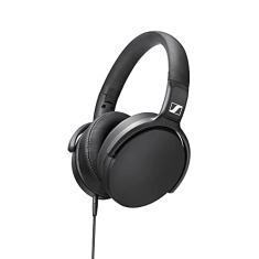 Sennheiser Consumer Audio HD 400S fechado nas costas, fone de ouvido com controle remoto inteligente de um botão no cabo destacável, preto