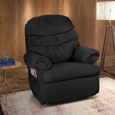 Poltrona Reclinável Barão Império Estofados Preto