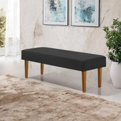 Recamier Casal Pés em Madeira Maciça 1,38m Lisboa Veludo Preto