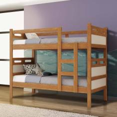 Beliche Que Vira Duas Camas Solteiro Com 2 Colchões Nature Off White Quesi Jm Móveis