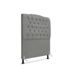Cabeceira De Cama Box Solteiro 90 Cm Dunas - Veludo Cinza Grafite.