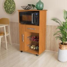Balcão alto fruteira p/ microondas p/ forno elétrico com rodinhas atl.