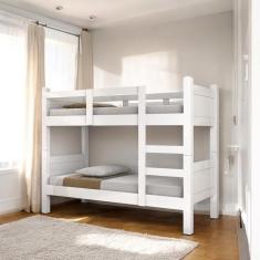 Beliche Com Proteção Solteiro Boston Branca Com 02 Colchões