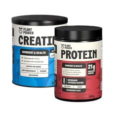 Kit Creatina Monohidratada e Proteína Morango Plant Power